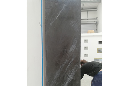 Venetian plastering - Black and silver venetian stucco