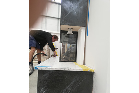 Venetian plastering - Black and silver venetian stucco