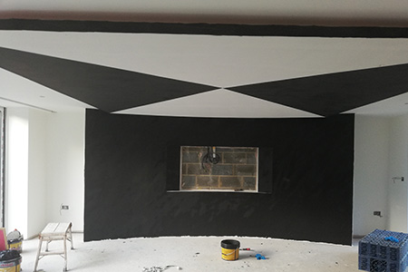 Venetian plastering - Black and copper stucco