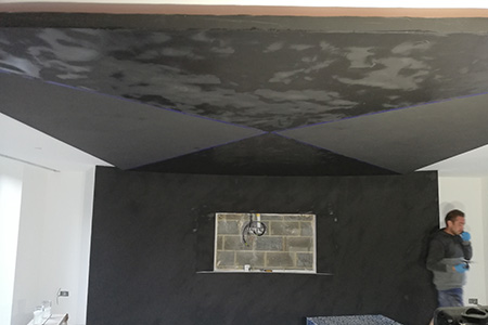 Venetian plastering - Black and copper stucco