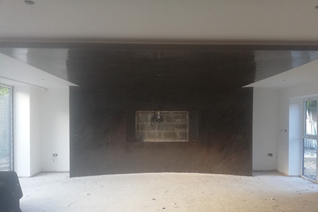 Venetian plastering - Black and copper stucco